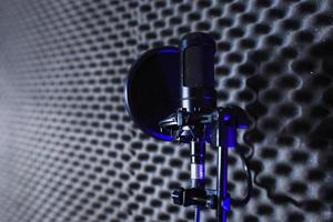 Recording equipment consists of mic, condenser mic and mic holder photo