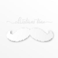 Christmas time - hand lettering inscription with mustache santa. vector