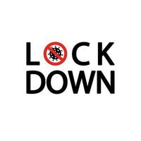Corona virus Lock down symbol. Lock down concept for virus outbreak corona virus, logo design vector. vector