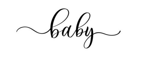 Baby - hand drawn calligraphy inscription. vector