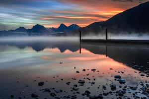 Sunrise at Lake McDonald in Montana photo