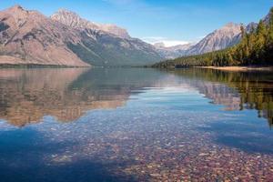 Colourful stones in Lake McDonald near Apgar in Montana photo