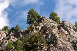 Jagged cliffs above Holland Creek in Montana photo