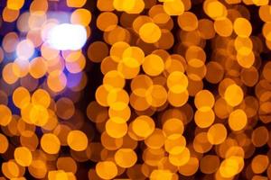 Abstract circular bokeh background of Christmaslight. bokeh from garlands. background for screensaver. Defocused lights. Blurred bokeh with yellow color lights. photo