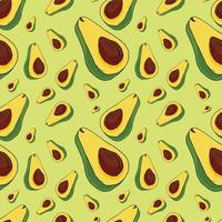Seamless background with ripe avocado vector