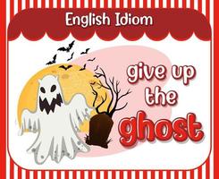 English idiom with picture description for give up the ghost vector