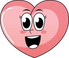 Heart cartoon character on white background vector