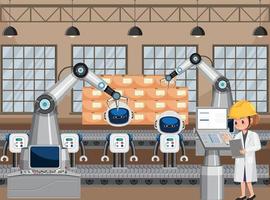 concepto de industria de automatización de robots vector