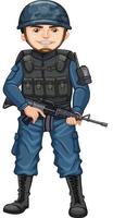 hombre en uniforme del ejército sobre fondo blanco vector