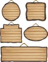 Set of wooden sign banner vector