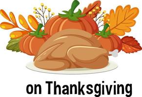 English prepositions of time with thankgiving seasons vector