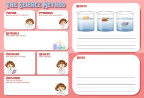 The science method worksheet for children vector