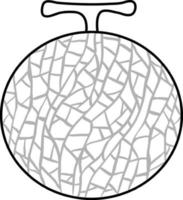 Melon doodle outline for colouring vector