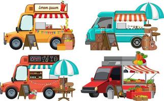 Flea market concept with set of different car boot sales vector