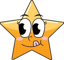 Star cartoon character on white background
