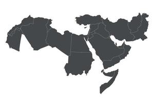 Map of Middle East vector