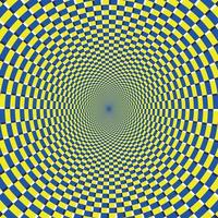 Psychedelic optical spiral with radial rays, vector