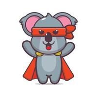 Ilustración de vector de dibujos animados lindo super koala