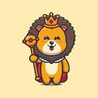 Cute lion king cartoon vector illustration