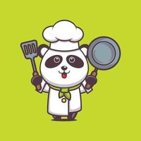 cute panda chef mascot cartoon character vector