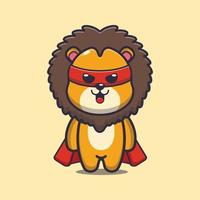 Cute super lion cartoon vector illustration