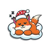 Cute fox sleep cartoon vector illustration