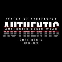 authentic denim streetwear t-shirt and apparel vector