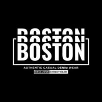 camiseta y ropa de calle de mezclilla de boston vector