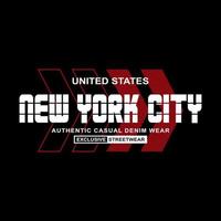 new york city denim streetwear t-shirt and apparel vector