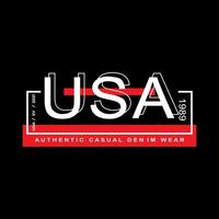 USA denim streetwear t-shirt and apparel vector