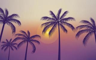 Silhouette Palm trees background vector