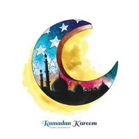 Beautiful decorative moon ramadan kareem background vector