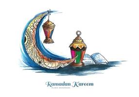 Ramadan Kareem greeting card colorful background vector