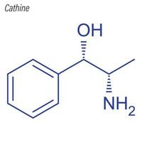 fórmula esquelética vectorial de catina. molécula química del fármaco. vector