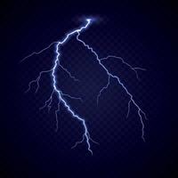 Realistic lightning thunder bold strike vector