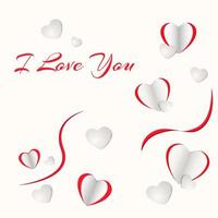 Love message Valentine card. I love you. vector