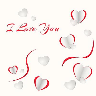 Love message Valentine card. I love you.