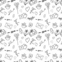Seamless background. Valentine's day pattern. Vector illustration. Circuit.