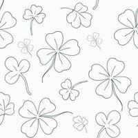 Seamless pattern with clover. The leaves of the clover. Contour background. Vector illustration. Stock vector.