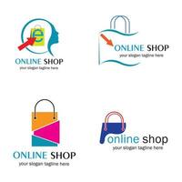 conjunto de tienda online vector