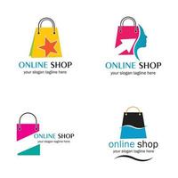 conjunto de tienda online vector