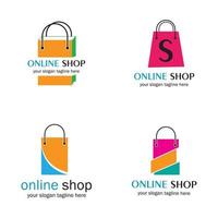 conjunto de tienda online vector