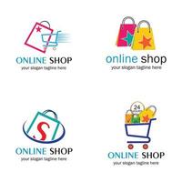 conjunto de tienda online vector