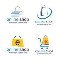 conjunto de tienda online vector