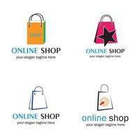 conjunto de tienda online vector