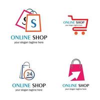 conjunto de tienda online vector