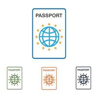 passport set logo vector