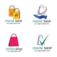 conjunto de tienda online vector