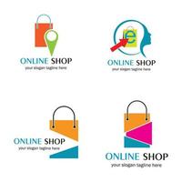 conjunto de tienda online vector