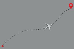 Airplane route dotted lines. vector